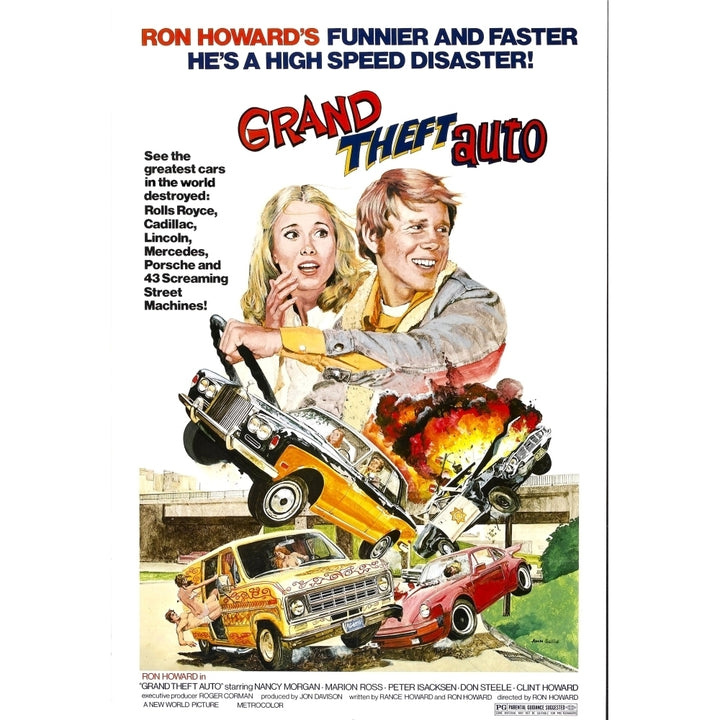 Grand Theft Auto From Left: Nancy Morgan Ron Howard 1977 Movie Poster Masterprint Image 2