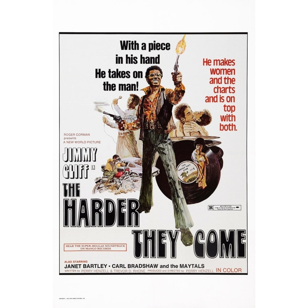 The Harder They Come Us Poster Art Center: Jimmy Cliff 1972 Movie Poster Masterprint Image 1