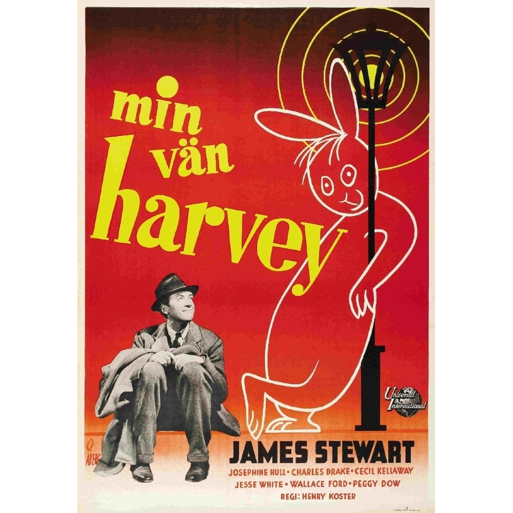 Harvey James Stewart On Swedish Poster Art 1950. Movie Poster Masterprint Image 2