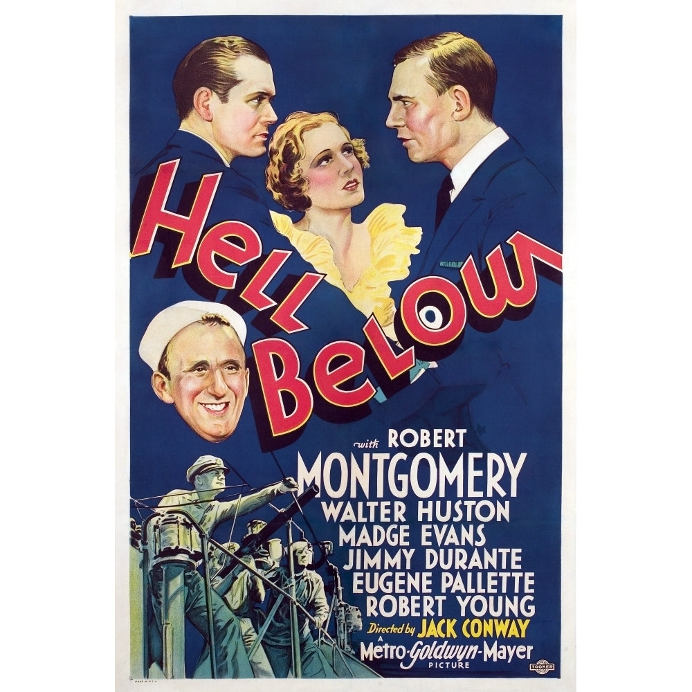 Hell Below Robert Montgomery Madge Evans Walter Huston Jimmy Durante 1933. Movie Poster Masterprint Image 2