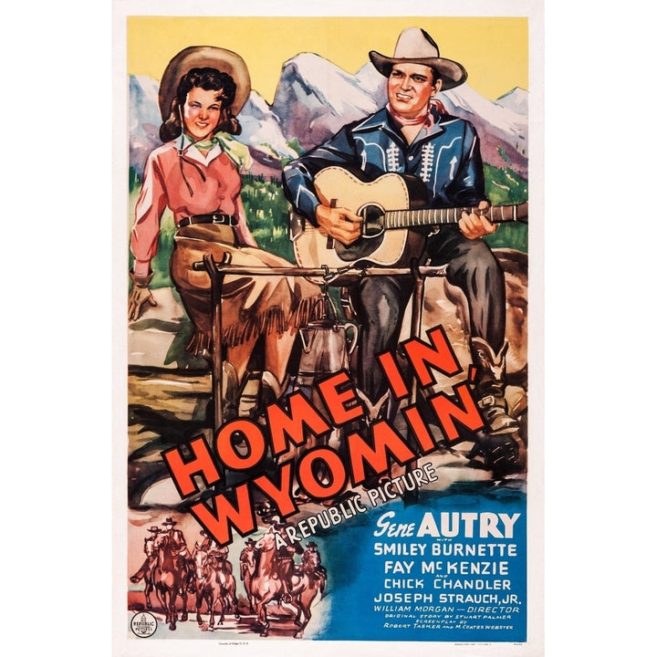 Home In Wyomin L-R: Fay Mckenzie Gene Autry On Poster Art 1942. Movie Poster Masterprint Image 2