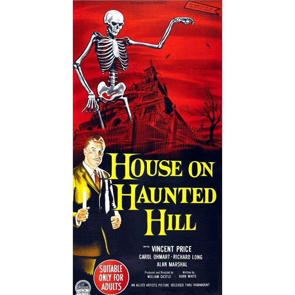 House On Haunted Hill Bottom Left: Vincent Price On Australian Poster Art 1959. Movie Poster Masterprint Image 1