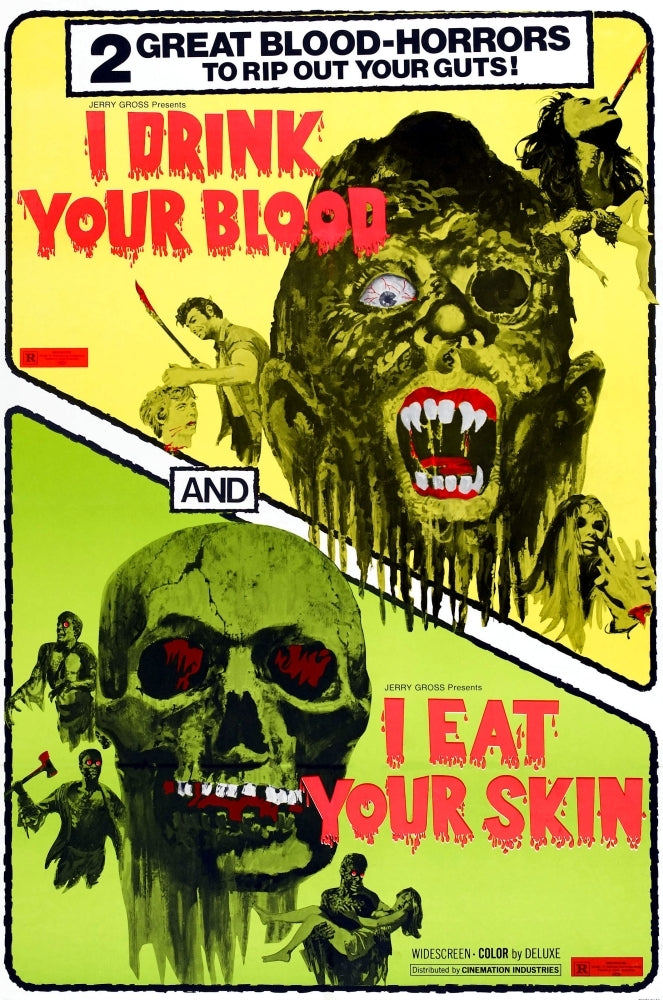 I Drink Your Blood And I Eat Your Skin Double Feature Poster 1970 1964 Movie Poster Masterprint Image 1