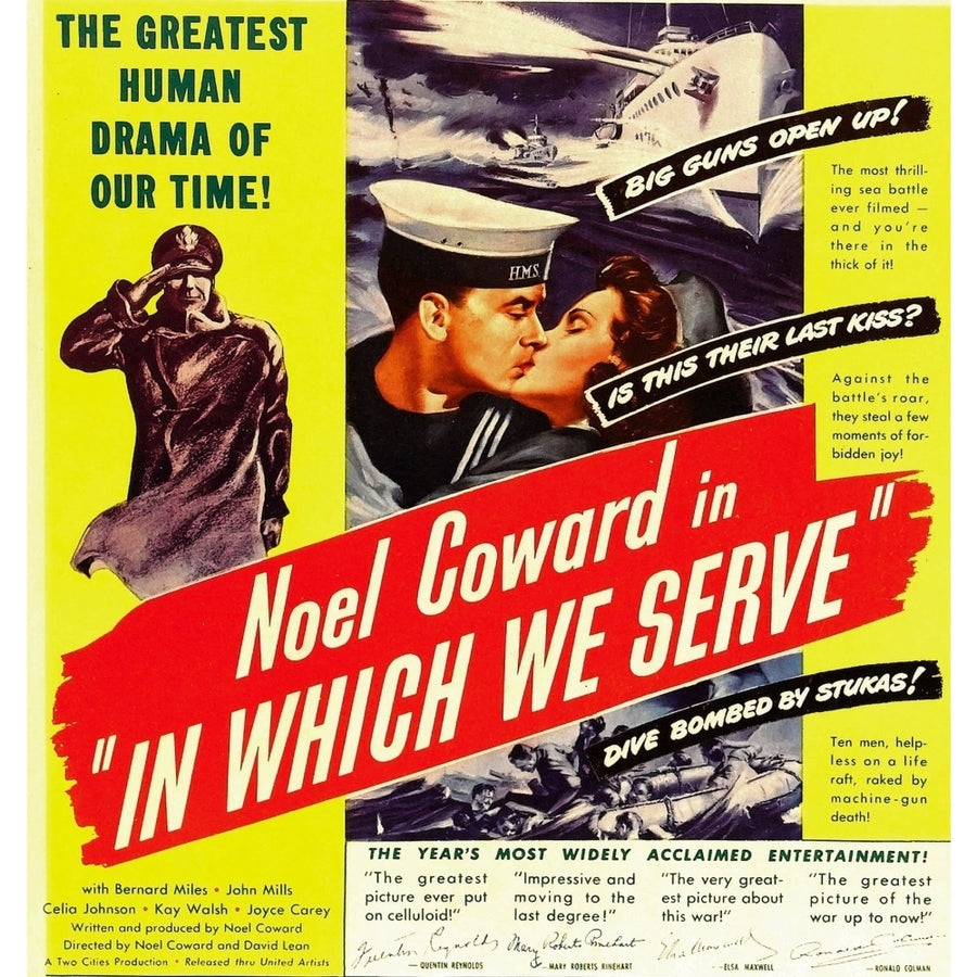 In Which We Serve Center Left: Noel Coward On Window Card 1942. Movie Poster Masterprint Image 1