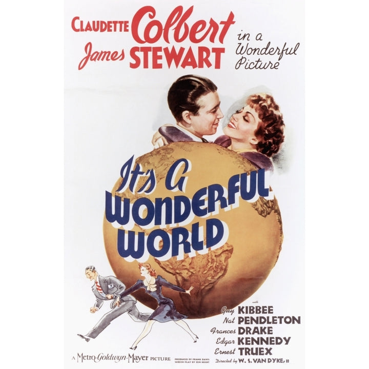 ItS A Wonderful World James Stewart Claudette Colbert 1939 Movie Poster Masterprint Image 2