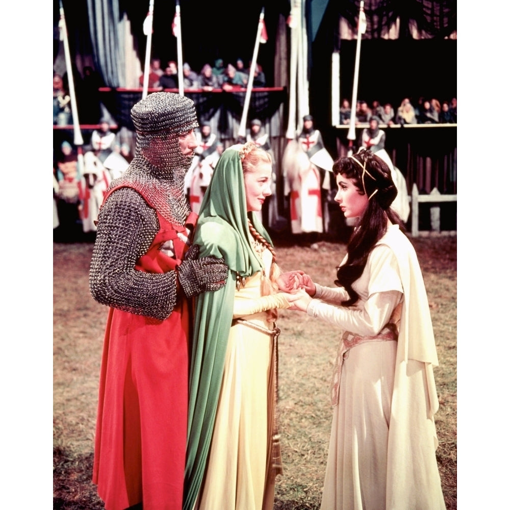 Ivanhoe From Left: Robert Taylor Joan Fontaine Elizabeth Taylor 1952 Photo Print Image 2