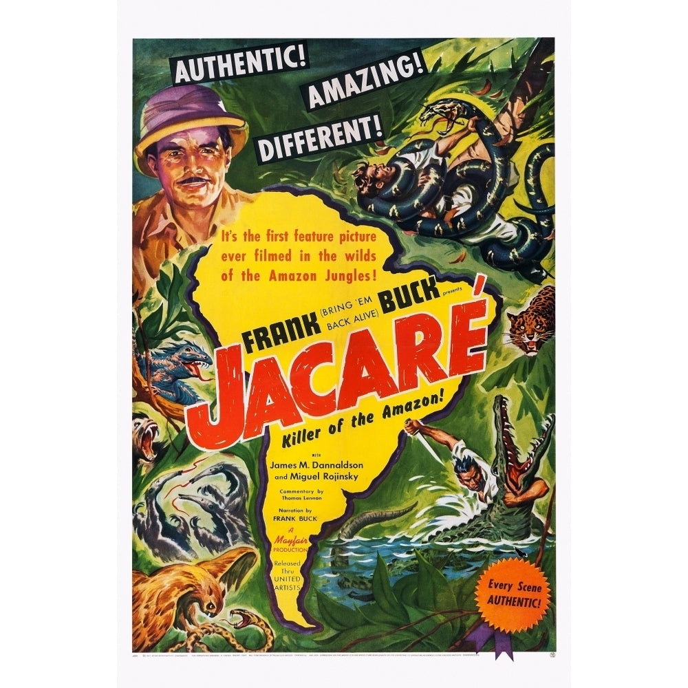 Jacare Us Poster Art Top Left: Frank Buck 1942 Movie Poster Masterprint Image 2