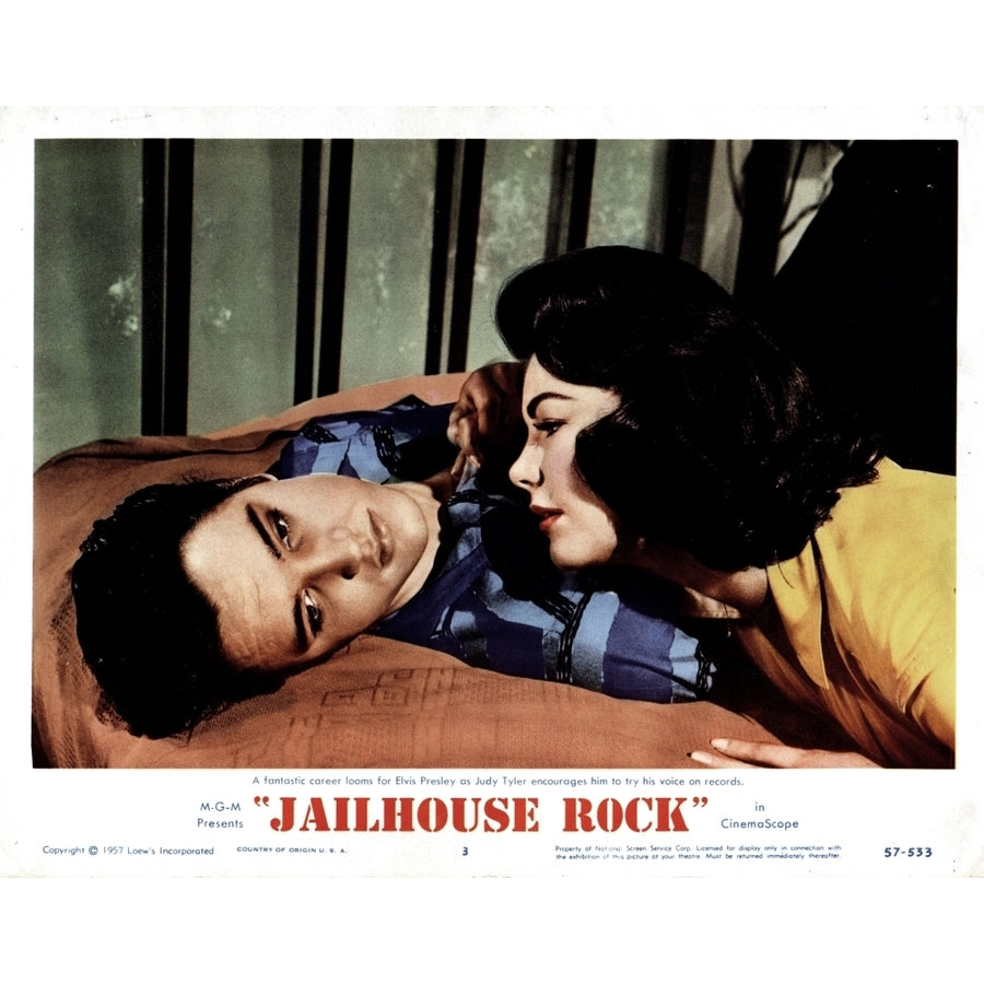 Jailhouse Rock From Left Elvis Presley Judy Tyler 1957 Movie Poster Masterprint Image 1