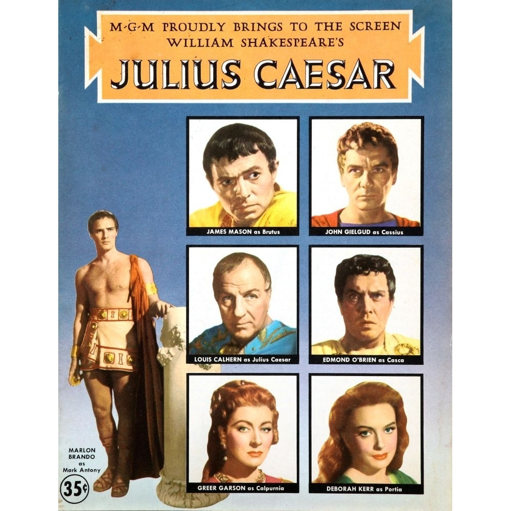 Julius Caesar Marlon Brando James Mason John Gielgud Louis Calhern Edmond OBrien Greer Garson Deborah Kerr 1953 Poster Image 1