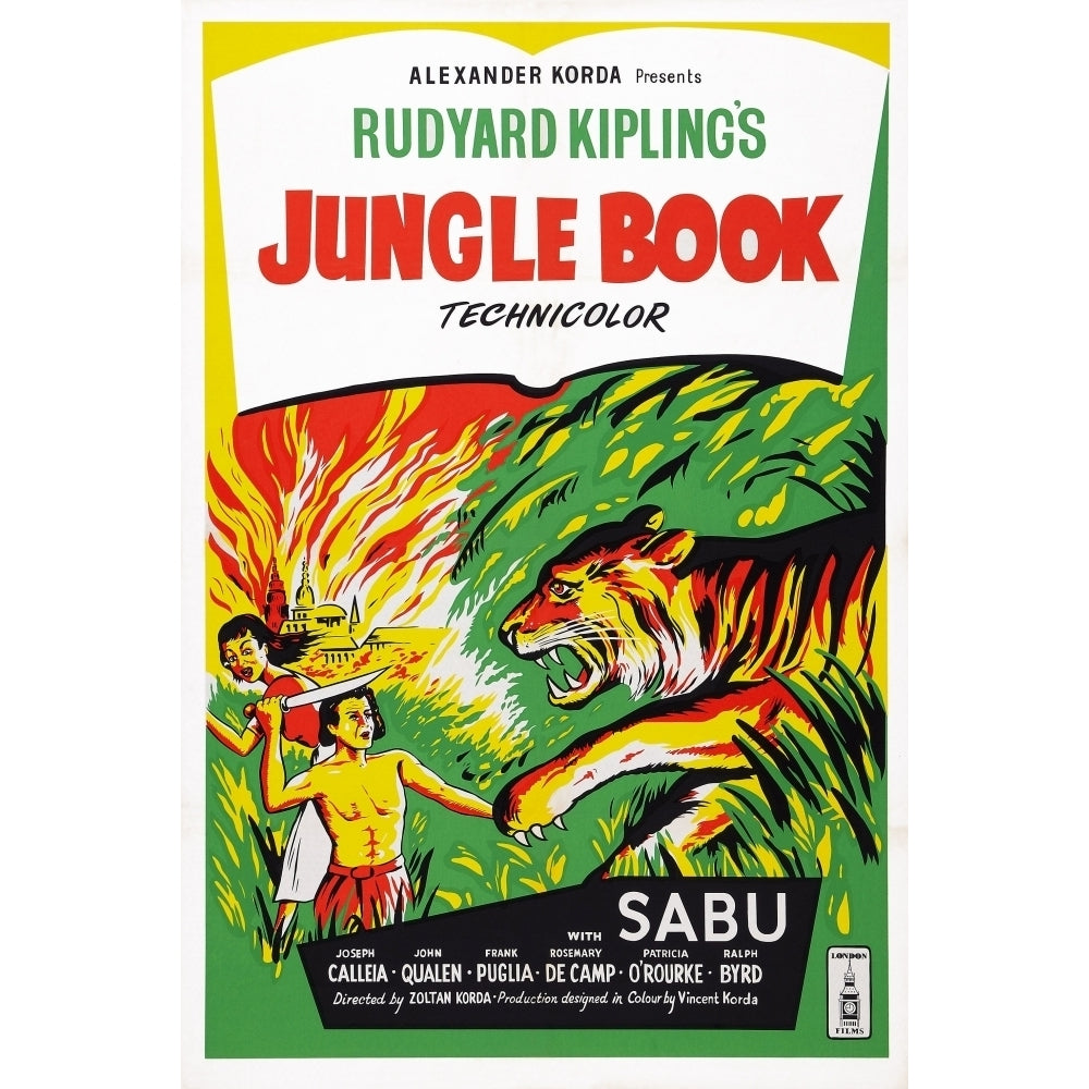 Jungle Book British Poster Art 1942 Movie Poster Masterprint Image 1