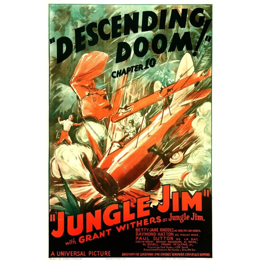 Jungle Jim Us Poster Art Chapter 10: Descending Doom 1937 Movie Poster Masterprint Image 1