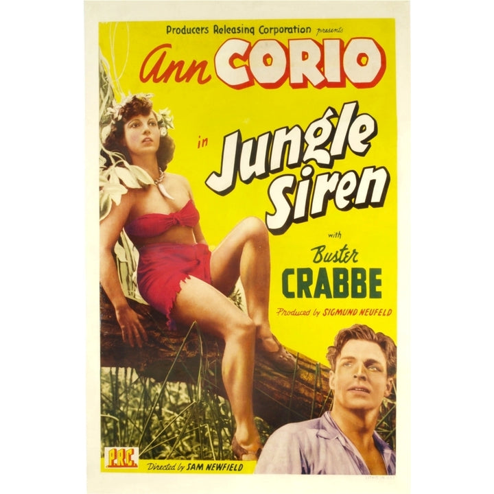 Jungle Siren From Left: Ann Corio Buster Crabbe 1942 Movie Poster Masterprint Image 1