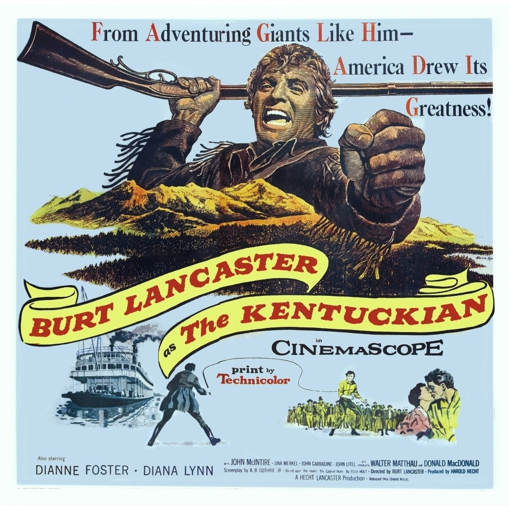 The Kentuckian Us Poster Art Burt Lancaster 1955. Movie Poster Masterprint Image 1