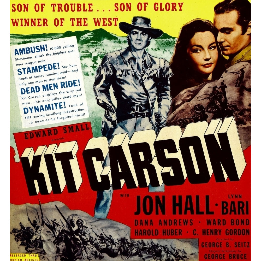 Kit Carson Top From Left: Jon Hall Lynn Bari Jon Hall On Window Card 1940 Movie Poster Masterprint Image 1