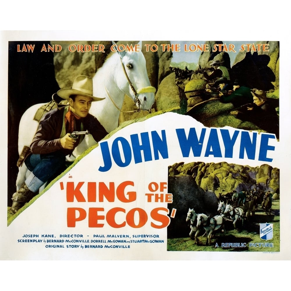 King Of The Pecos John Wayne 1936 Movie Poster Masterprint Image 1