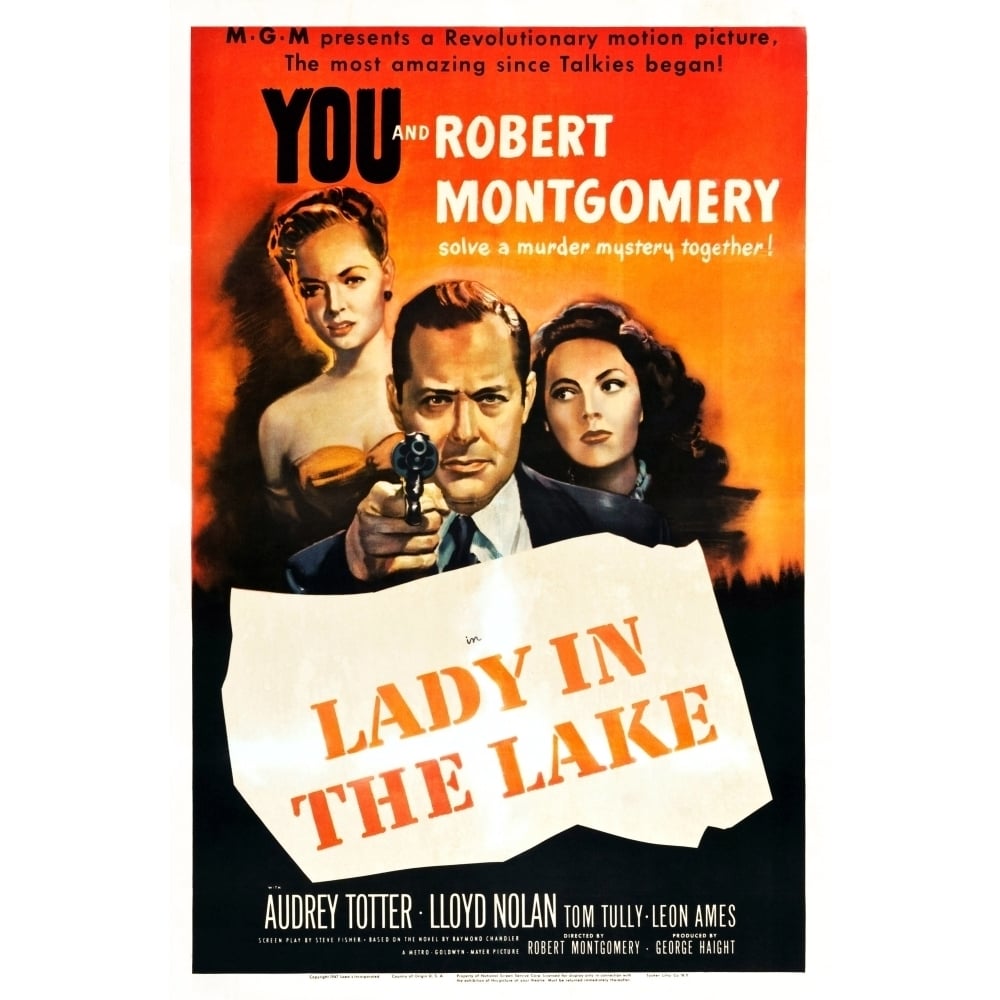 Lady In The Lake Audrey Totter Robert Montgomery Jayne Meadows 1947 Movie Poster Masterprint Image 1