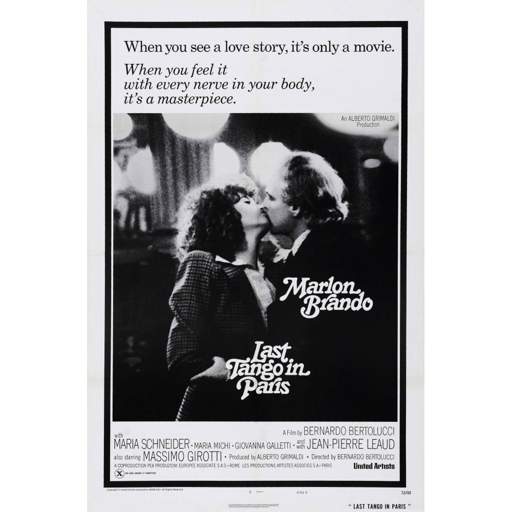 Last Tango In Paris Us Poster From Left: Maria Schneider Marlon Brando 1972 Movie Poster Masterprint Image 1