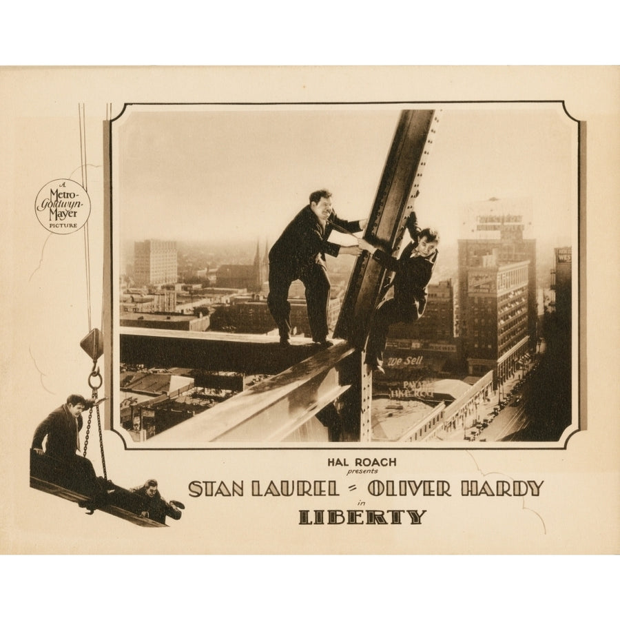 Liberty Lobbycard From Left Oliver Hardy Stan Laurel 1929 Movie Poster Masterprint Image 1