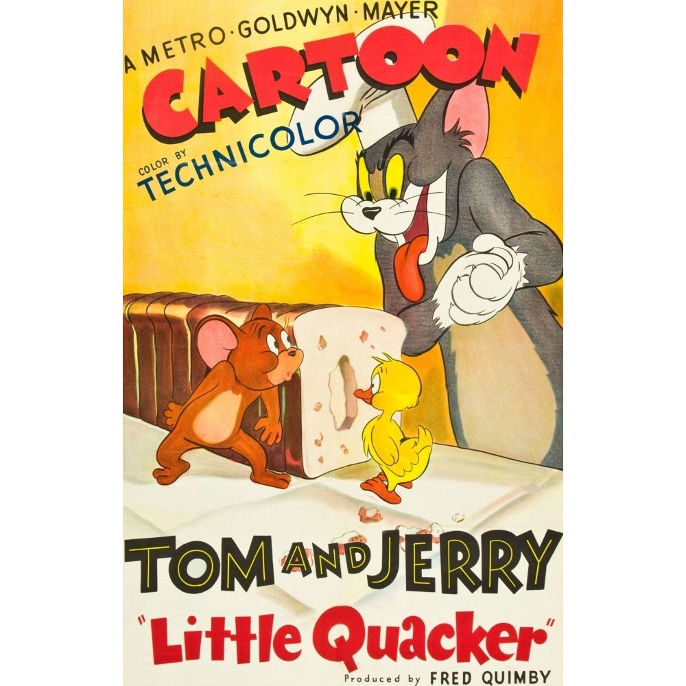 Little Quacker L-R: Jerry The Mouse Little Quacker Tom The Cat On Poster Art 1950. Movie Poster Masterprint Image 1