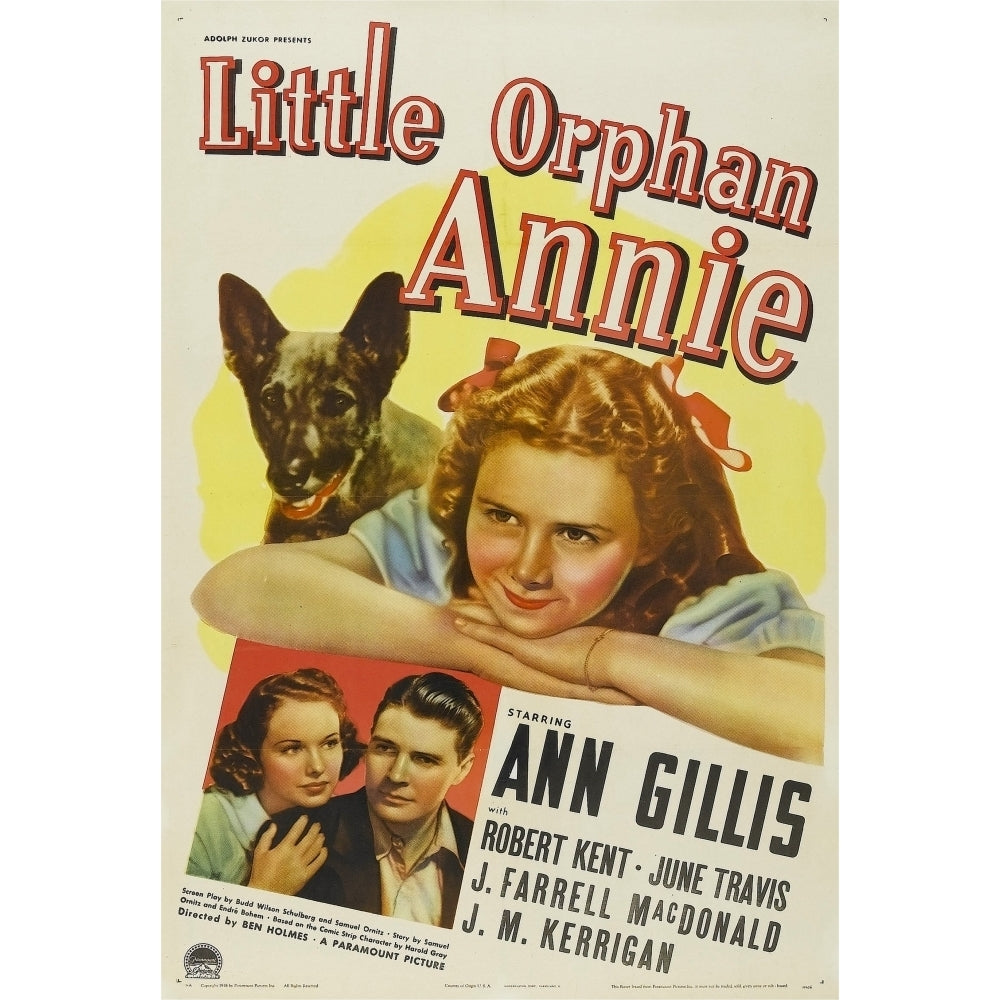 Little Orphan Annie Top: Ann Gillis Bottom From Left: June Travis Robert Kent 1938 Movie Poster Masterprint Image 1