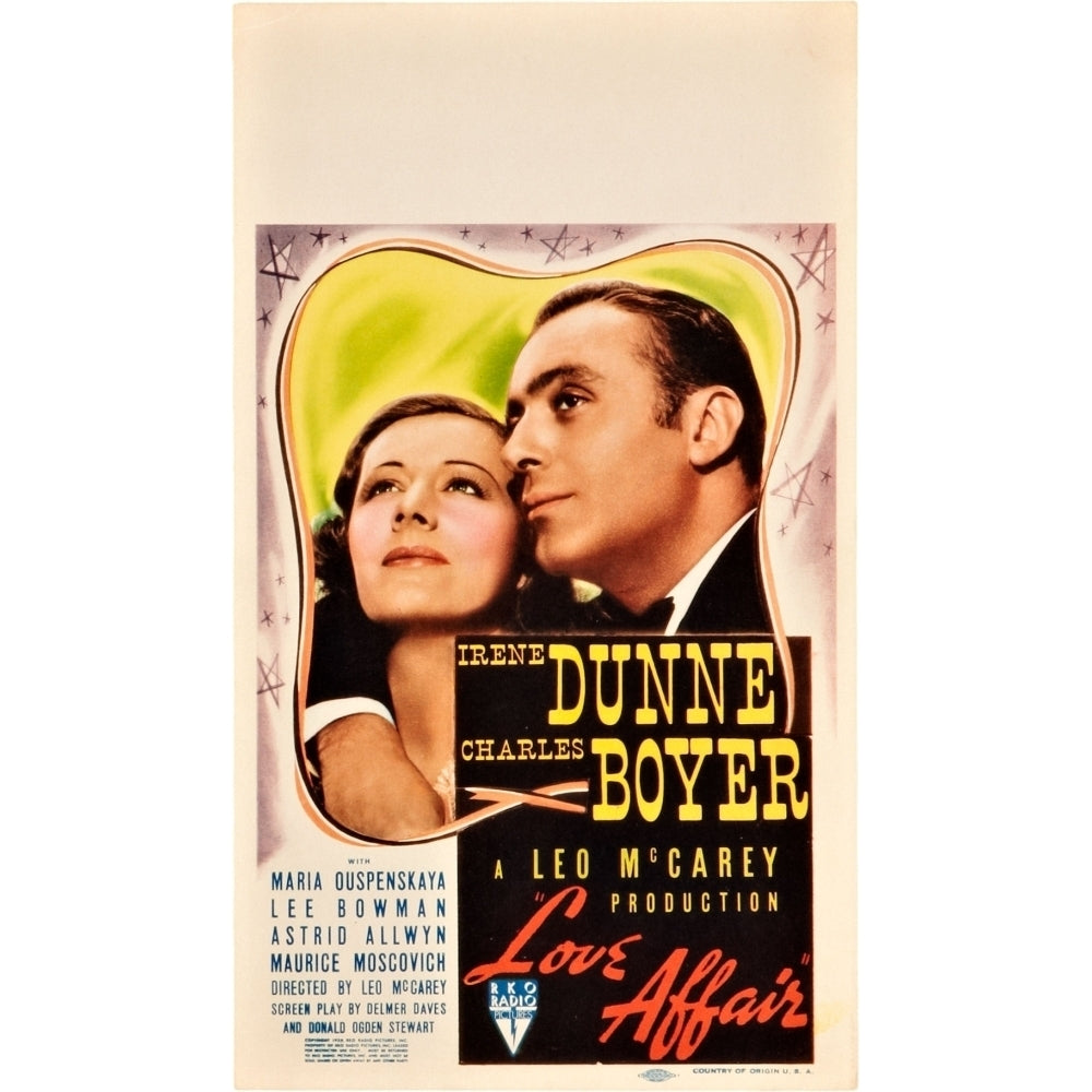 Love Affair Us Poster From Left: Irene Dunne Charles Boyer 1939 Movie Poster Masterprint Image 1