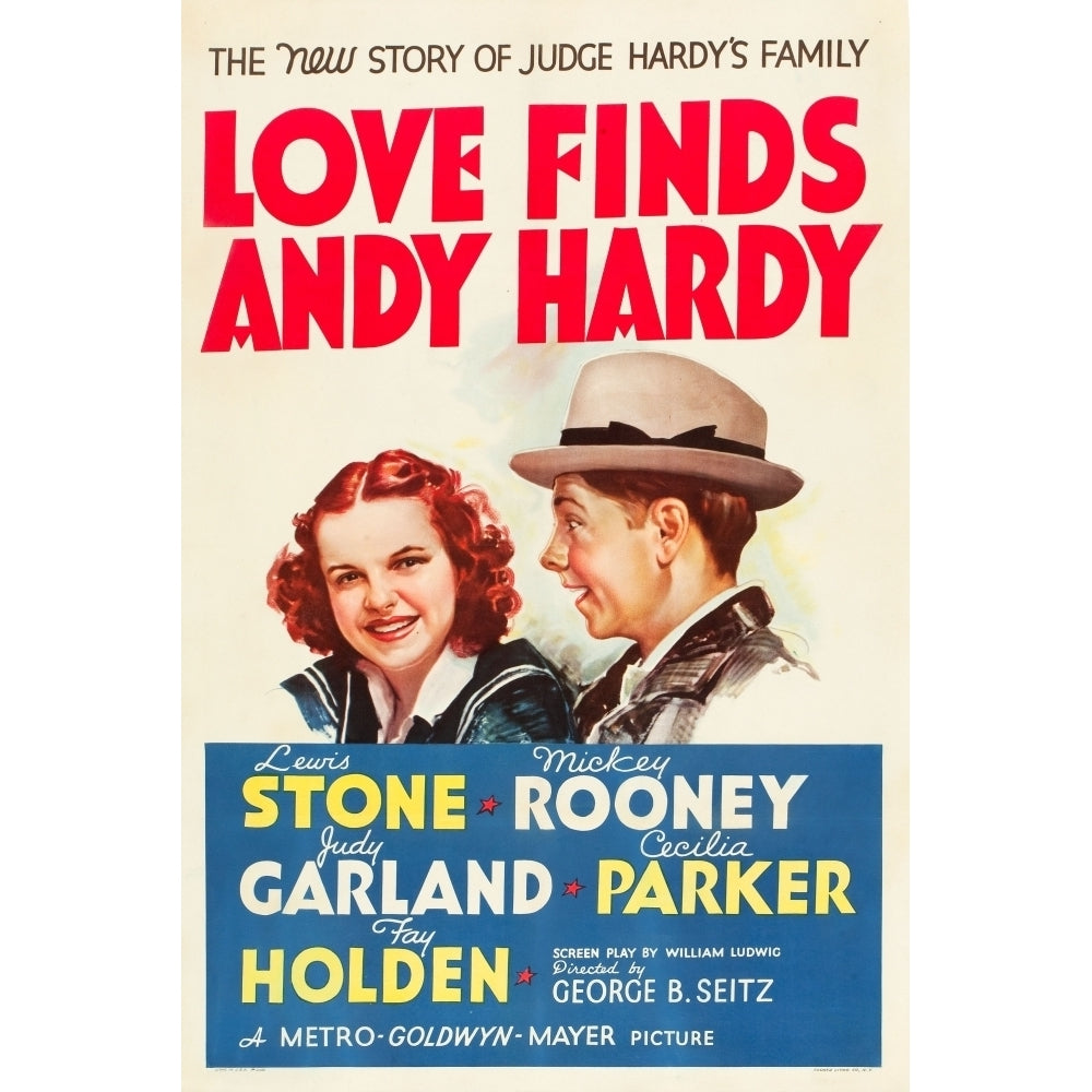 Love Finds Andy Hardy L-R: Judy Garland Mickey Rooney On Poster Art 1938. Movie Poster Masterprint Image 2