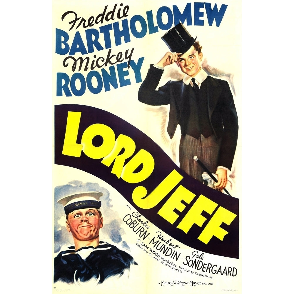 Lord Jeff Us Poster Art From Left: Mickey Rooney Freddie Bartholomew 1938 Movie Poster Masterprint Image 2