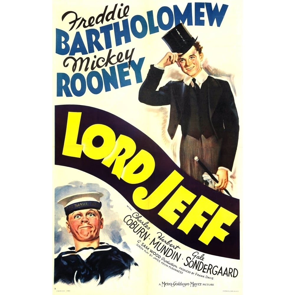 Lord Jeff Us Poster Art From Left: Mickey Rooney Freddie Bartholomew 1938 Movie Poster Masterprint Image 1