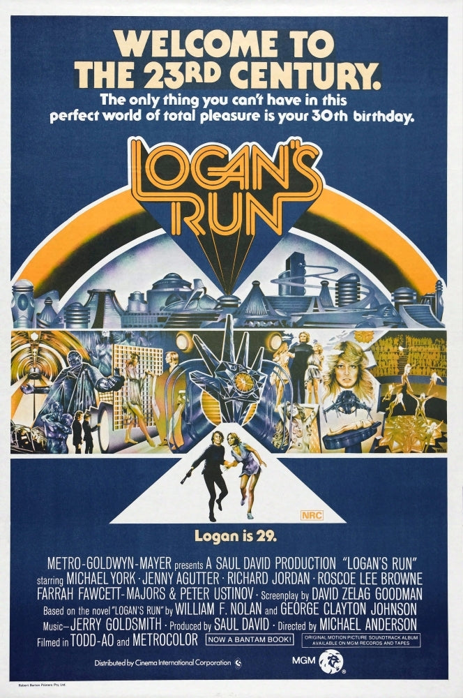 LoganS Run Australian Poster Bottom From Left: Michael York Jenny Agutter 1976 Movie Poster Masterprint Image 1