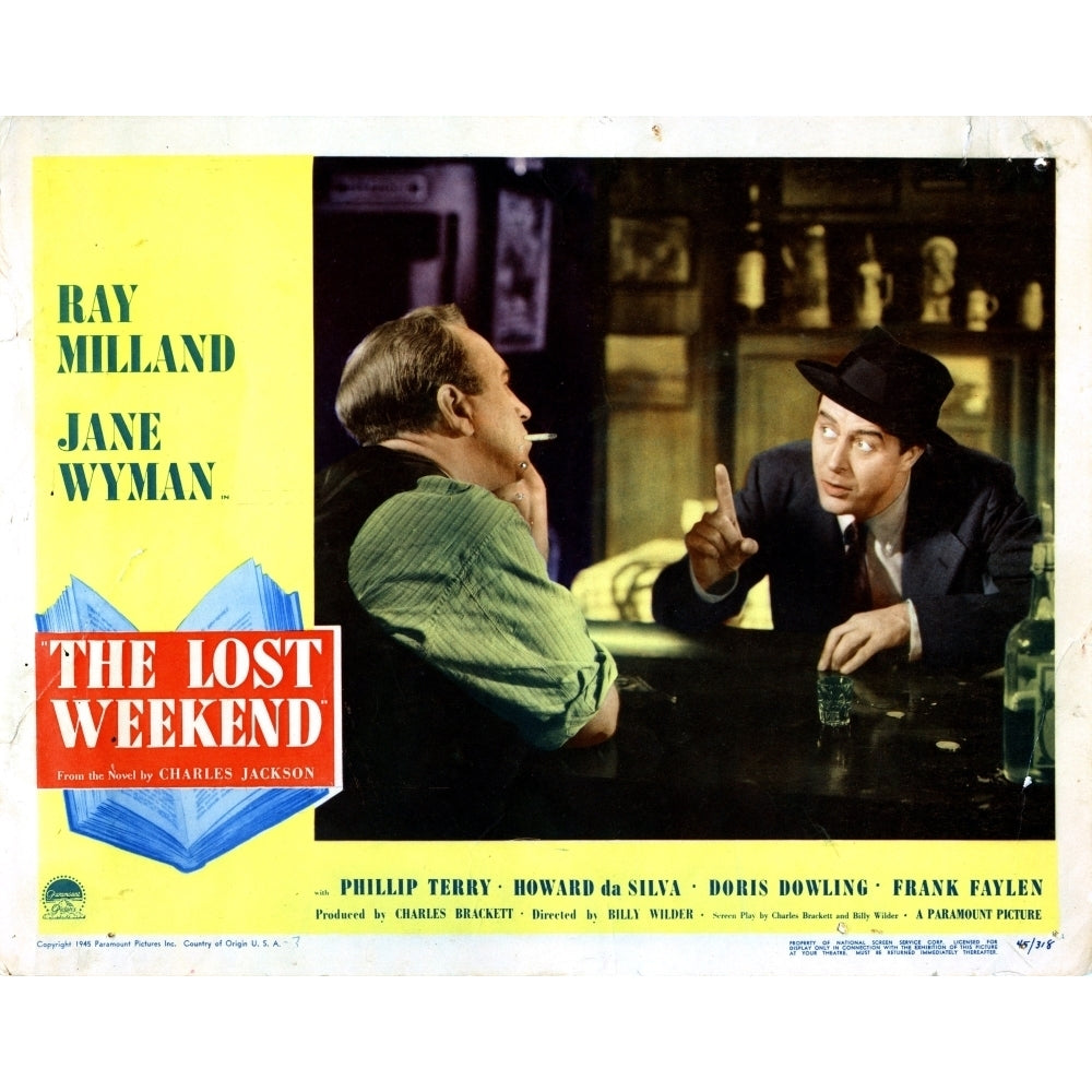 The Lost Weekend From Left Howard Da Silva Ray Milland 1945 Movie Poster Masterprint Image 1