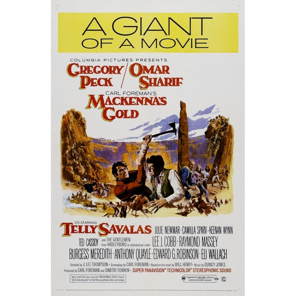 MackennaS Gold Us Poster Center From Left: Gregory Peck Omar Sharif 1969 Movie Poster Masterprint Image 1