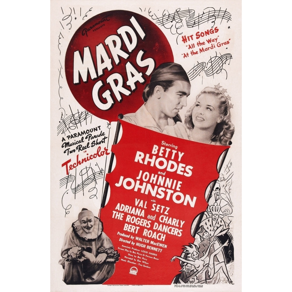 Mardi Gras Us Poster Art From Left: Johnnie Johnston Betty Jane Rhodes 1943 Movie Poster Masterprint Image 2