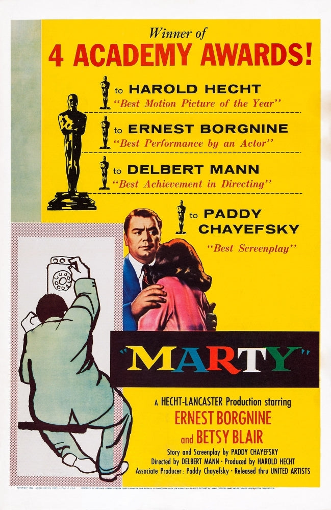 Marty Us Poster Art Ernest Borgnine 1955 Movie Poster Masterprint Image 1