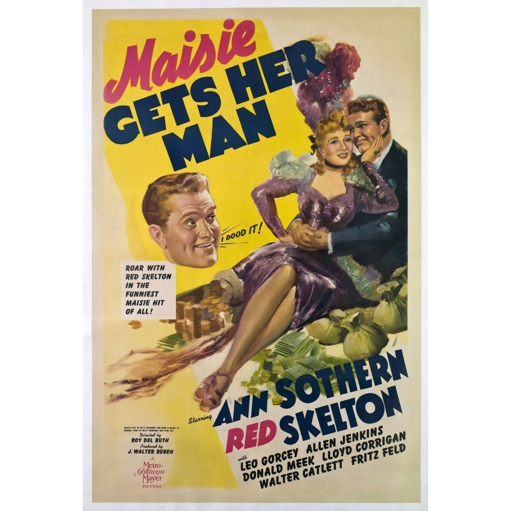 Maisie Gets Her Man From Left Red Skelton Ann Sothern Red Skelton 1942 Movie Poster Masterprint Image 2