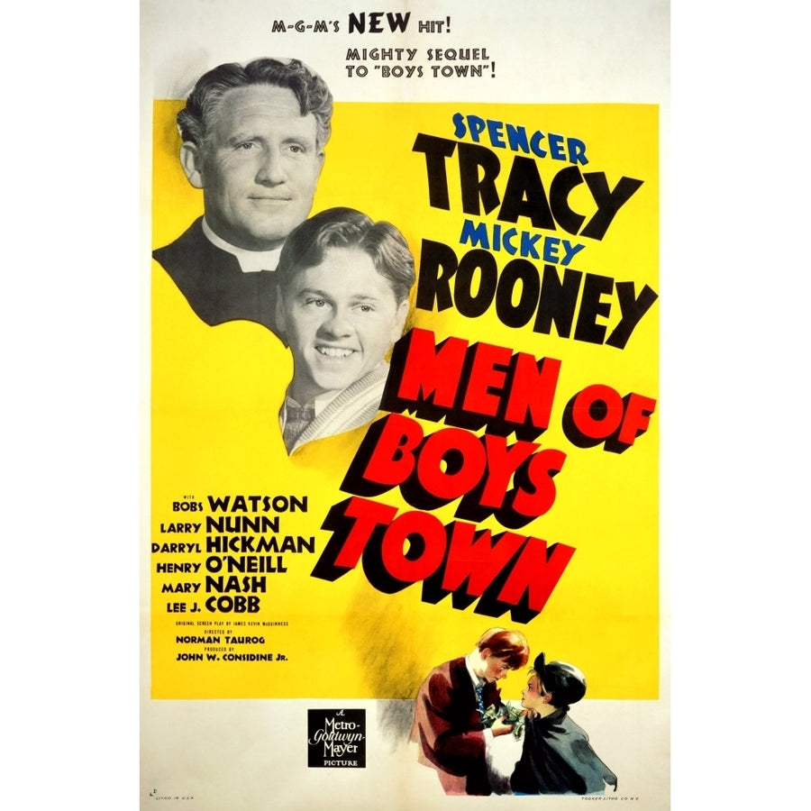 Men Of Boys Town Spencer Tracy Mickey Rooney 1941 Movie Poster Masterprint Image 1