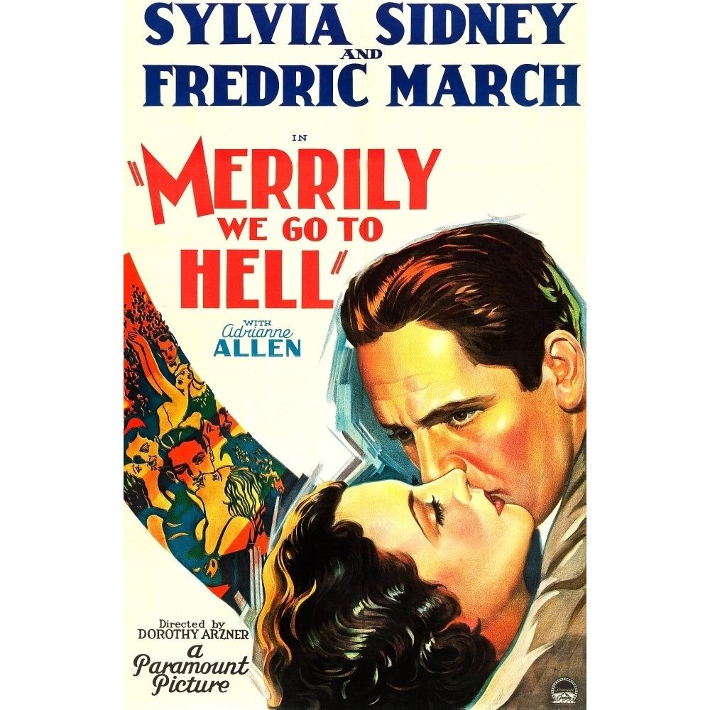 Merrily We Go To Hell From Top On Us Poster Art: Fredric March Sylvia Sidney 1932 Movie Poster Masterprint Image 1