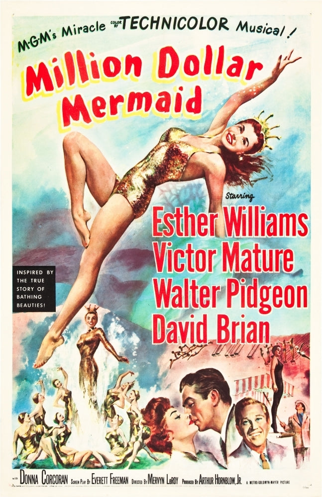 Million Dollar Mermaid Esther Williams Victor Mature David Brian 1952 Movie Poster Masterprint Image 1