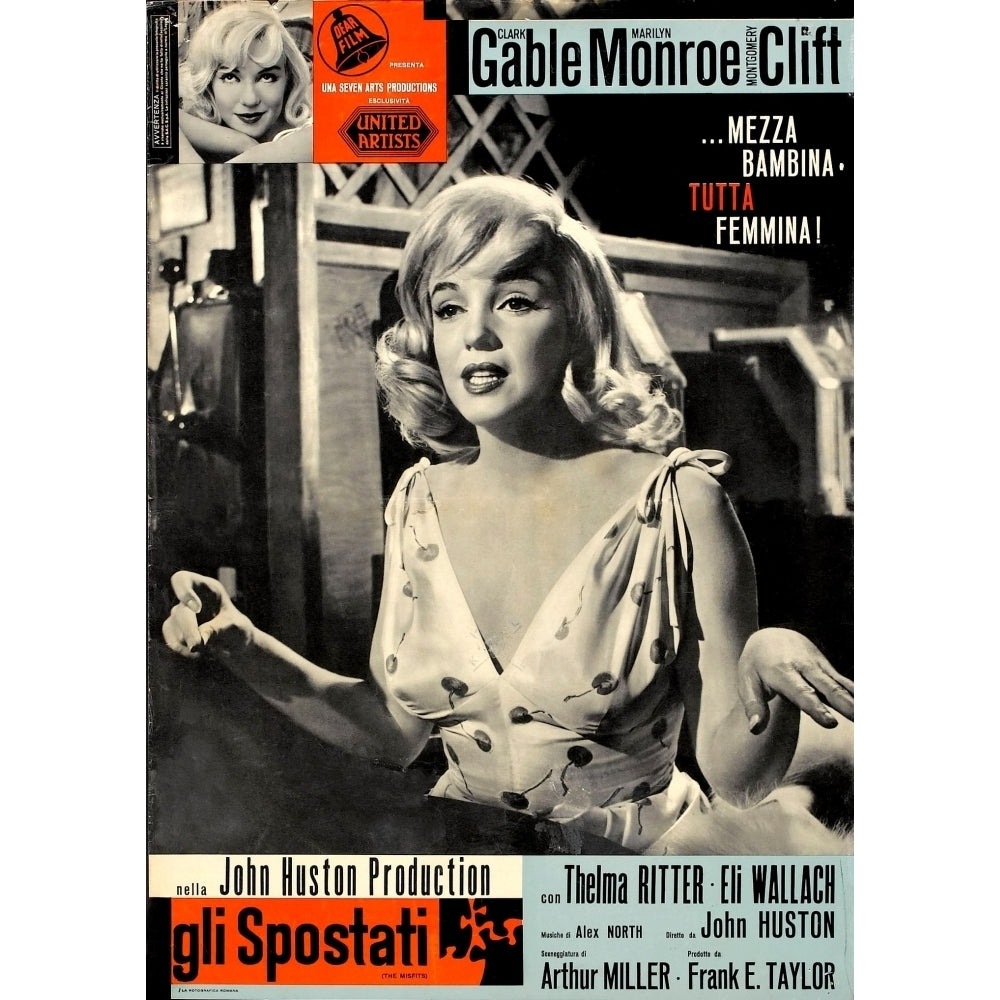 The Misfits Italian Poster Marilyn Monroe 1961 Movie Poster Masterprint Image 1