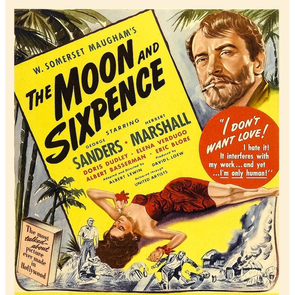 The Moon And Sixpence From Left: Elena Verdugo George Sanders On Window Card 1942. Movie Poster Masterprint Image 1