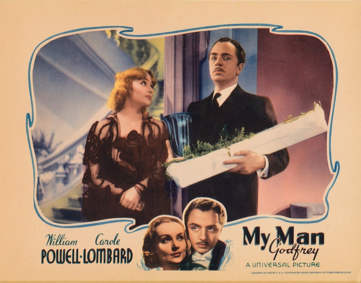 My Man Godfrey Lobbycard From Left: Carole Lombard William Powell 1936 Movie Poster Masterprint Image 1