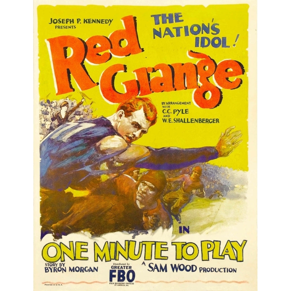 One Minute To Play On Left Wearing Blue Shirt: Harold Red Grange 1926. Movie Poster Masterprint Image 1