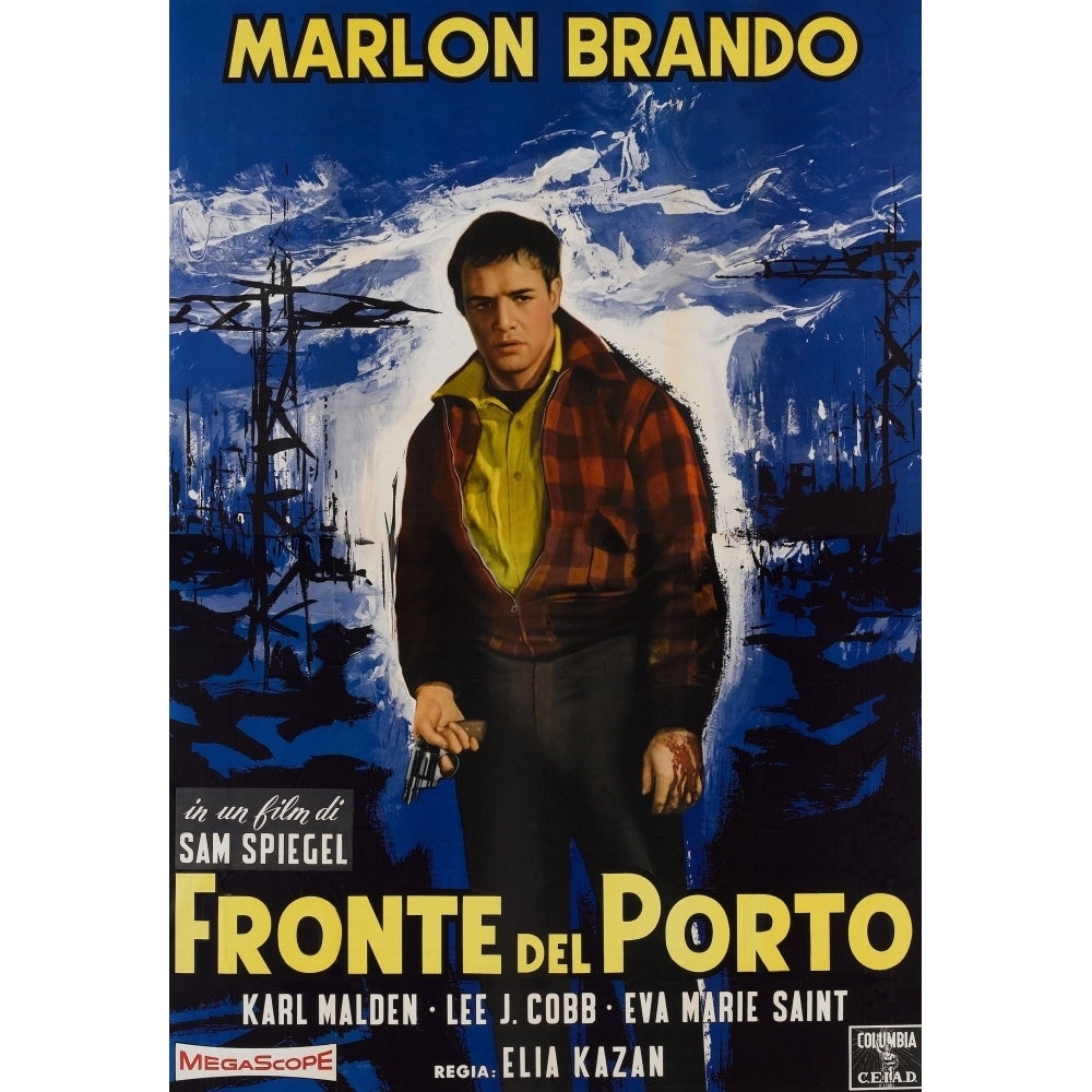 On The Waterfront Marlon Brando On Italian Poster Art 1954 Movie Poster Masterprint Image 1