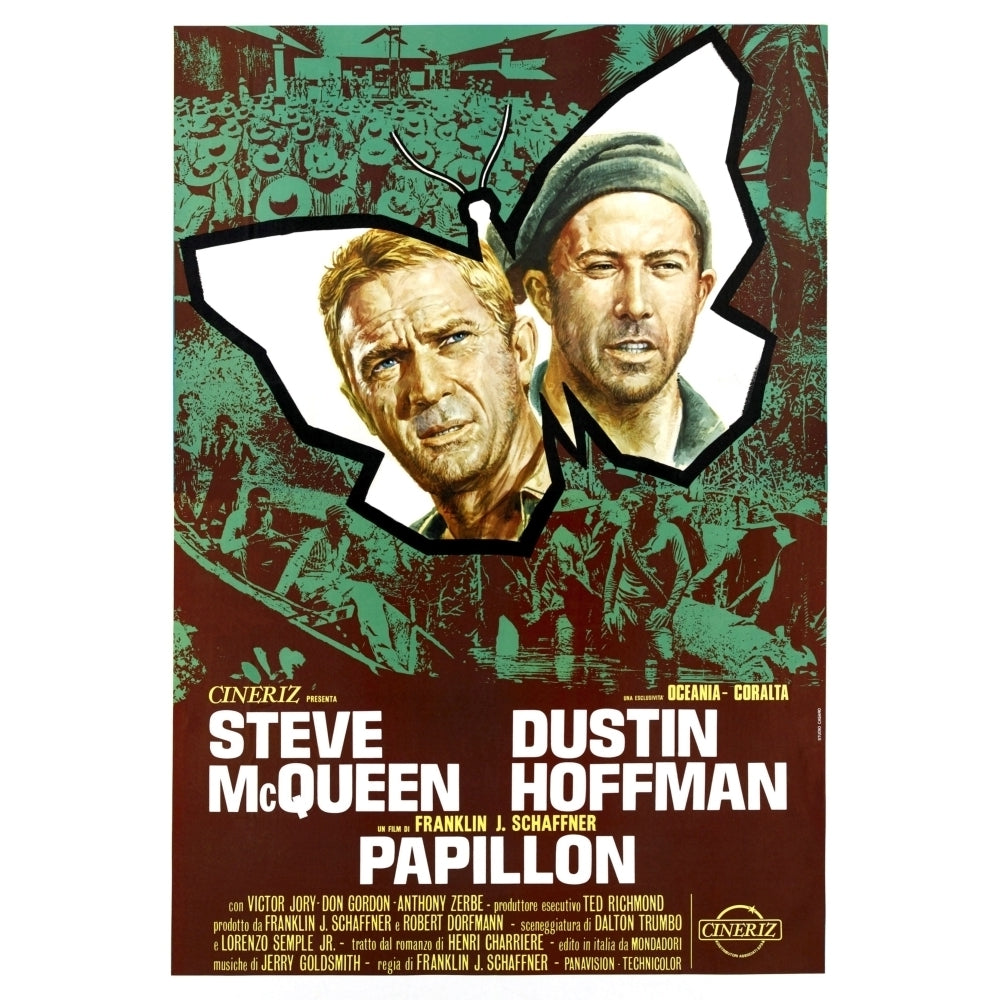 Papillon : Steve Mcqueen Dustin Hoffman 1973. Movie Poster Masterprint Image 1