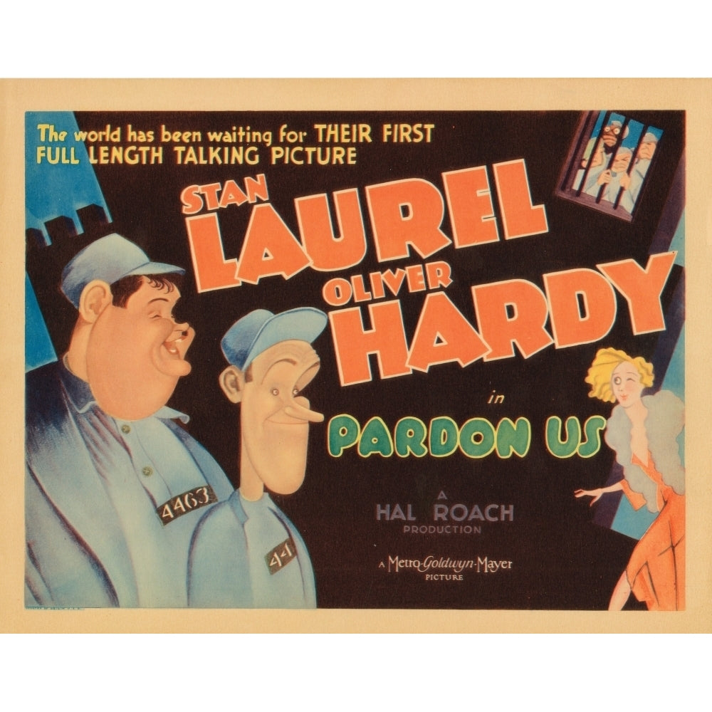 Pardon Us Titlecard Front From Left: Oliver Hardy Stan Laurel 1931 Movie Poster Masterprint Image 2