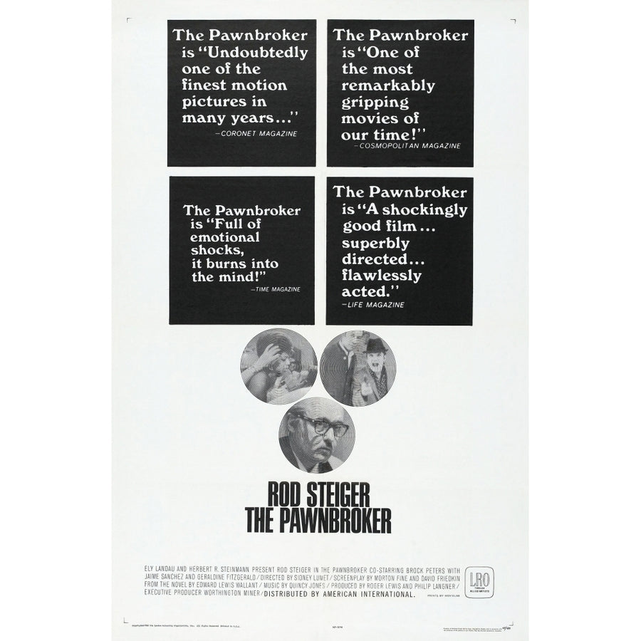 The Pawnbroker Us Poster Far Bottom: Rod Steiger 1964 Movie Poster Masterprint Image 1