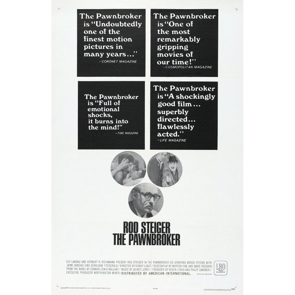 The Pawnbroker Us Poster Far Bottom: Rod Steiger 1964 Movie Poster Masterprint Image 2