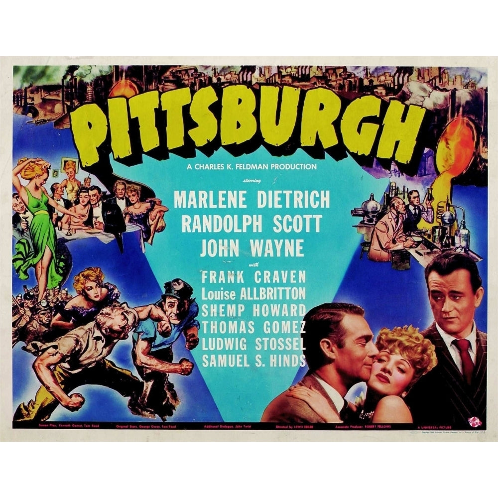 Pittsburgh Bottom Right From Left: Randolph Scott Marlene Dietrich John Wayne 1942. Movie Poster Masterprint Image 2