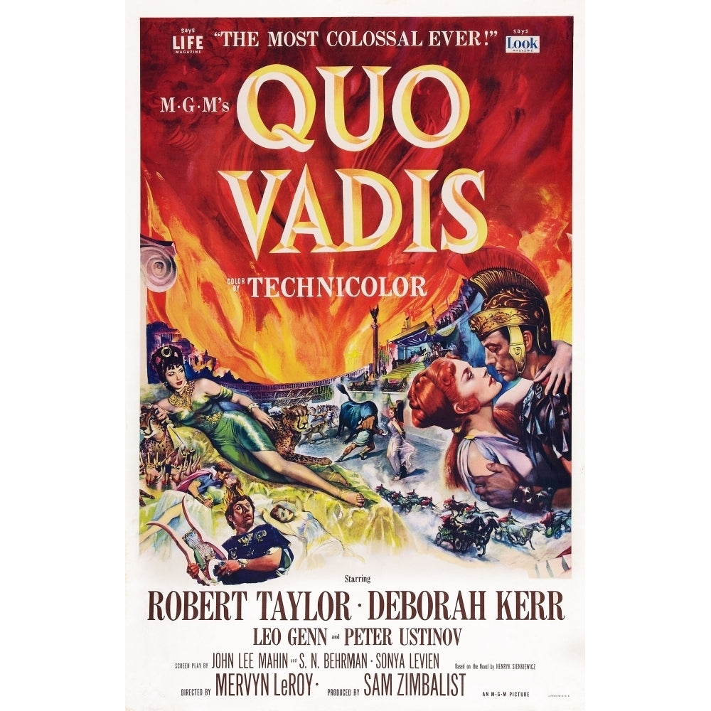 Quo Vadis Us Poster Art From Left: Deborah Kerr Robert Taylor 1951 Movie Poster Masterprint Image 1