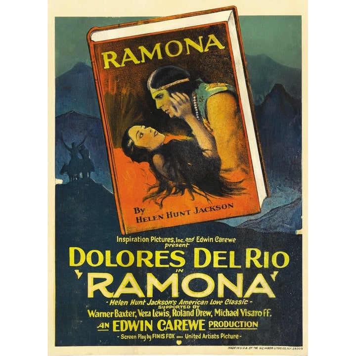 Ramona Center Top: Warner Baxter; Center Bottom: Dolores Del Rio 1928. Movie Poster Masterprint Image 2