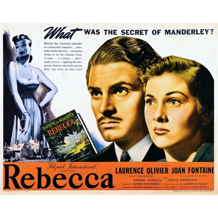 Rebecca From Left: Laurence Olivier Joan Fontaine 1940 Movie Poster Masterprint Image 1